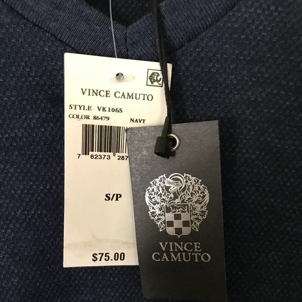 Vince Camuto V neck navy blue t-shirt - Picture 3 of 7
